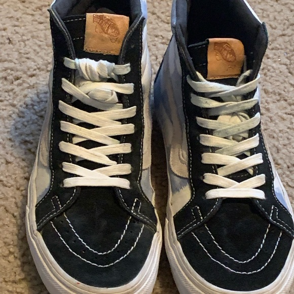 ❣️❣️SOLD❣️❣️HIGH TOP Black Suede LBLUE /WHITE SQUARES Canvas Men- 7 Women-8.5 - Picture 2 of 14